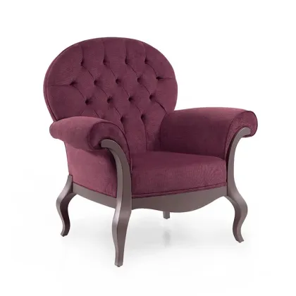 Zdjęcie Fuksjowy pikowany fotel w stylu nowoczesnym - Sevensedie