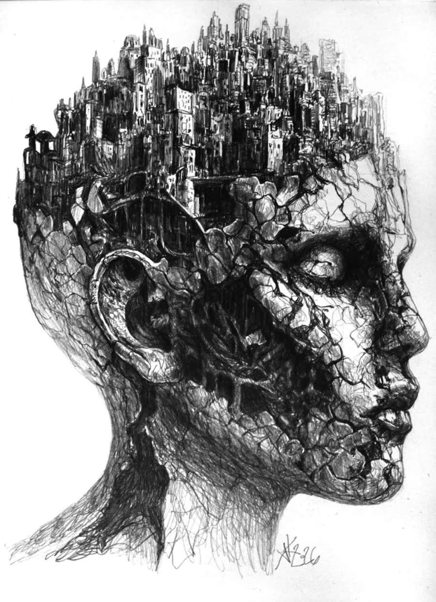 obrazek 1 Jak w przebudzeniach Jak w snach  *rysunek piórkiem