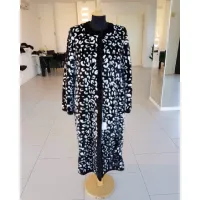 Picture Luxurious long mink fur coat with leopard print - Toschi