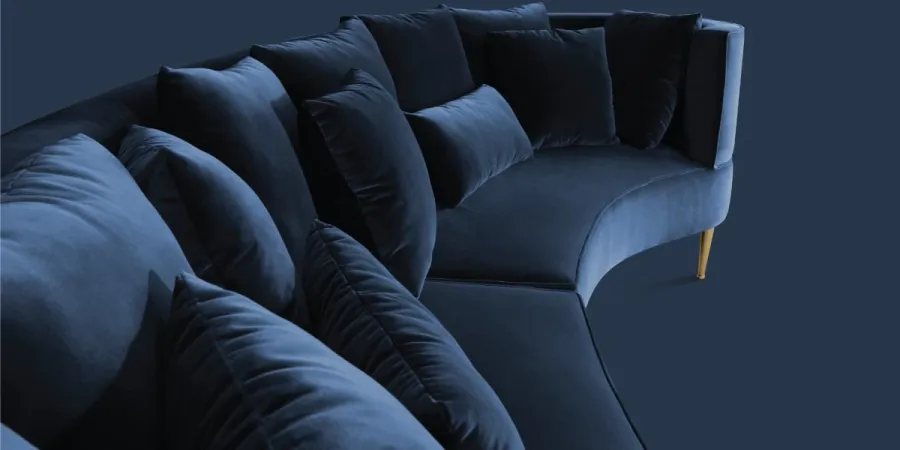 picture 4 Stylish sofa with velvet cushions - Ottiu