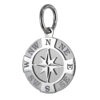 Picture Compass-shaped pendant made of white gold