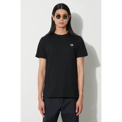 Zdjęcie Fred Perry t-shirt bawełniany męski kolor czarny z aplikacją M1600.102