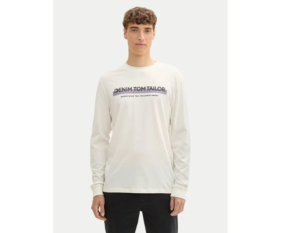 obrazek 1 Tom Tailor Denim Longsleeve 1043888 Biały Regular Fit