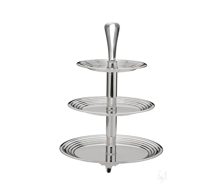 picture 1 Three-tier silver-plated dessert stand - Zaramella Argenti