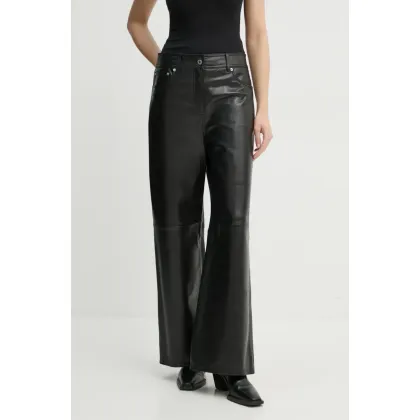 Zdjęcie Stand Studio spodnie skórzane Mylah damskie kolor czarny szerokie high waist 66393-7830
