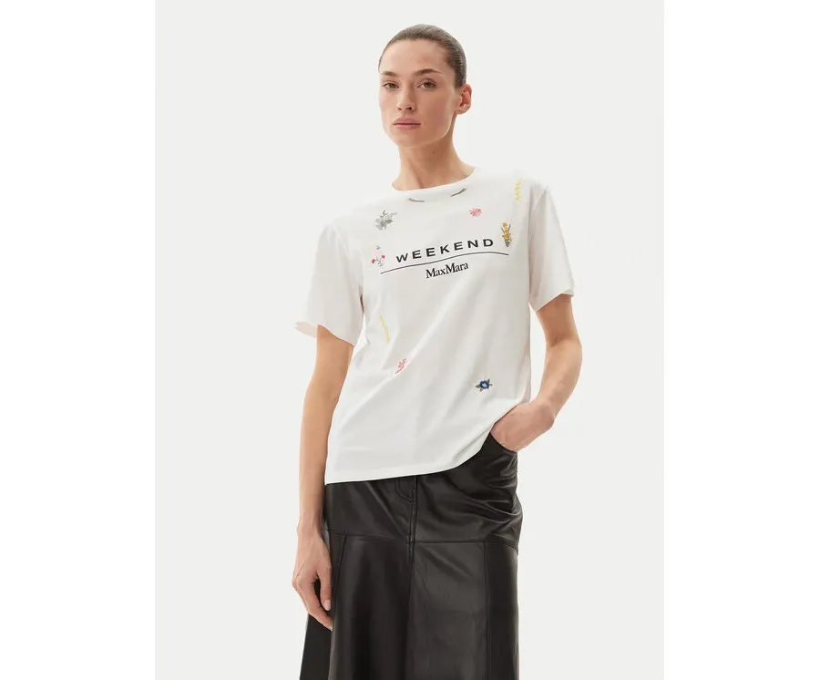 obrazek 1 Max Mara T-Shirt 2515971042650 Biały Regular Fit