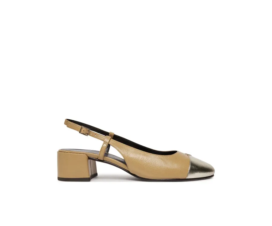 obrazek 1 Tory Burch Sandały Cap-Toe Slingback Pump 156302 Beżowy