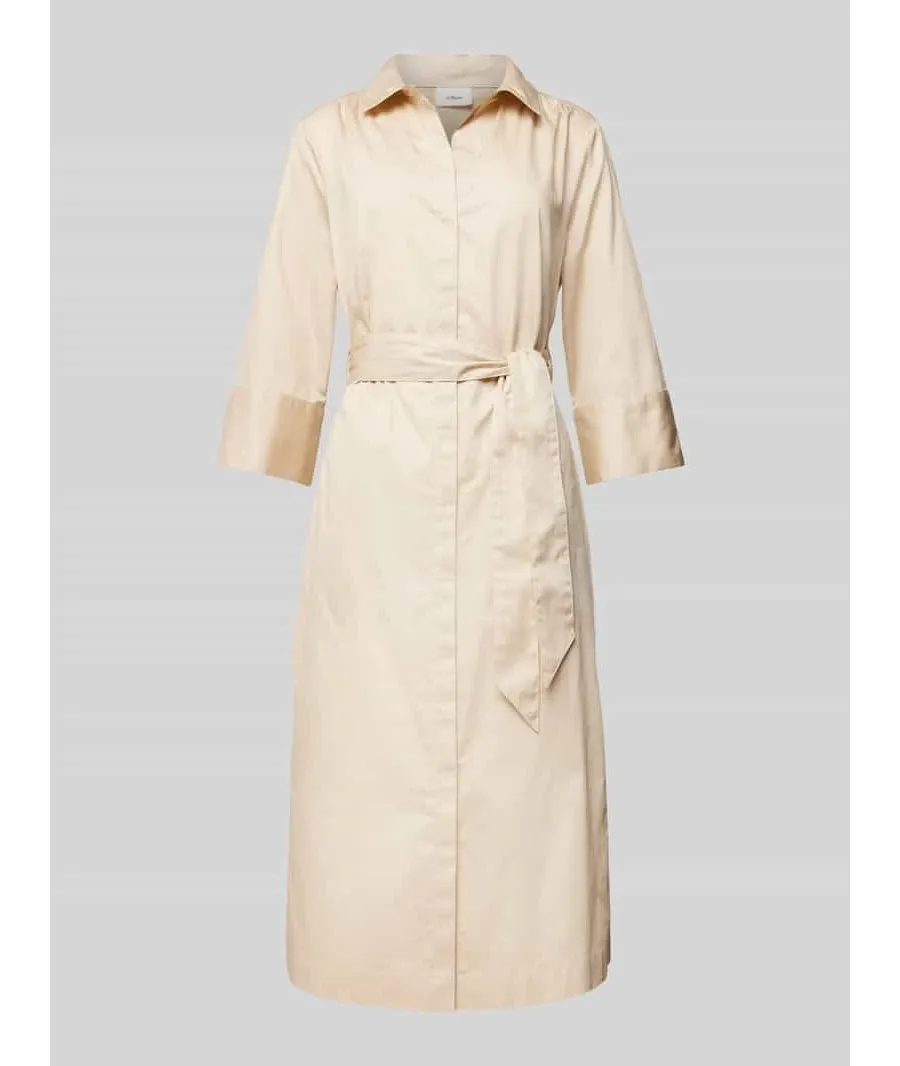 obrazek 1 Sukienka midi z wykładanym kołnierzem