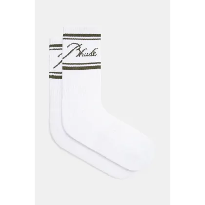 Zdjęcie RHUDE skarpetki Striped Script Logo męskie kolor biały RHPS25SO03117