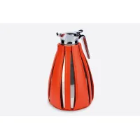 Picture Elegant large thermal jug in natural orange leather - for the kitchen