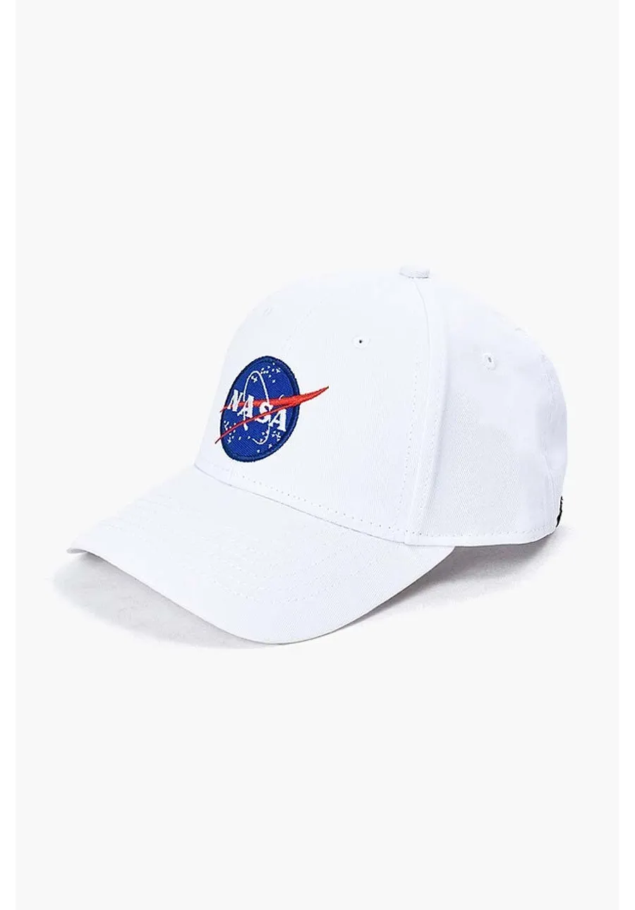 obrazek 1 Alpha Industries czapka z daszkiem bawełniana NASA Cap kolor biały z aplikacją 186903.09-BIALY