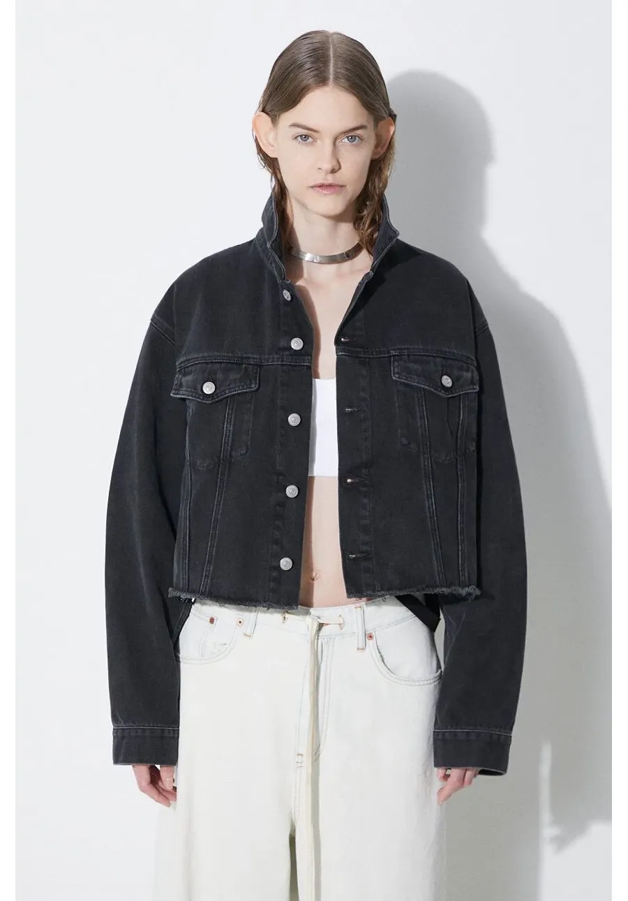 obrazek 1 MM6 Maison Margiela kurtka jeansowa damska kolor czarny przejściowa oversize S52AM0285