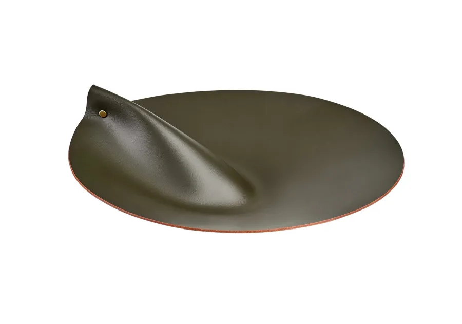 obrazek 1 Designerska ciemnooliwkowa pokrywka Ø38 cm do kosza