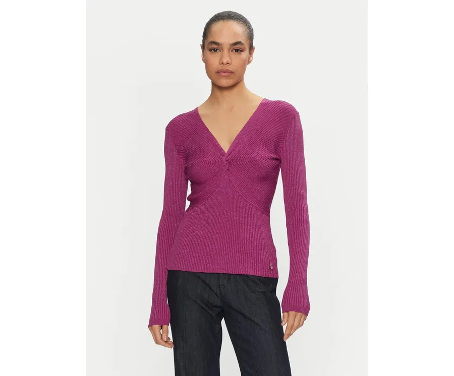 obrazek 1 ARTIGLI Sweter ACMA000110 Różowy Slim Fit