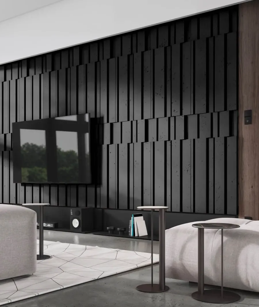 obrazek 1 120x60 cm VT - PB13 (B15 czarny) KOD - panel dekor 3D beton architektoniczny