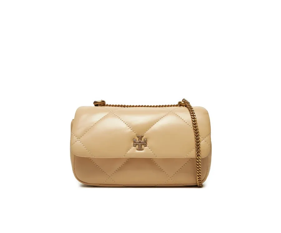 obrazek 1 Tory Burch Torebka Kira Diamond Quilt Pave Mini Flap Bag 161913 Beżowy