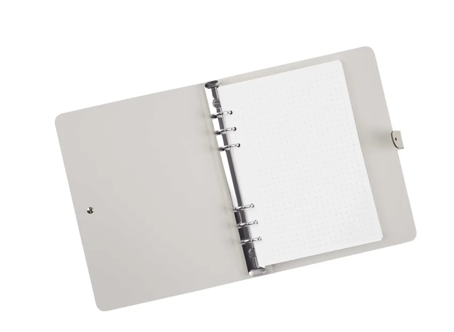 obrazek 3 Stylowy segregator A5 wykonany z naturalnej skóry w kolorze kremowym