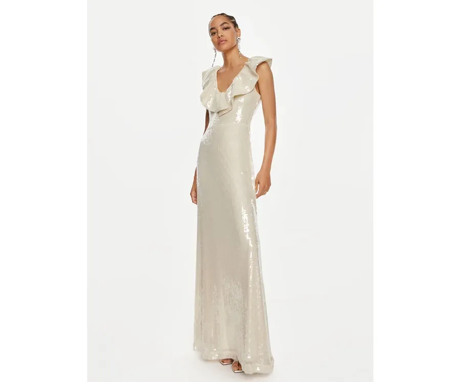 obrazek 1 ROTATE Sukienka koktajlowa Cally 112875857 Écru Regular Fit