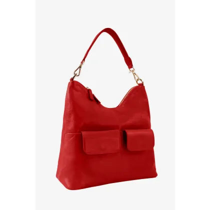 Zdjęcie Elegancka skórzana torebka w kolorze czerwonym - Terrida