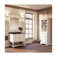 Picture Classic Italian bathroom set with a standing cabinet with turned legs