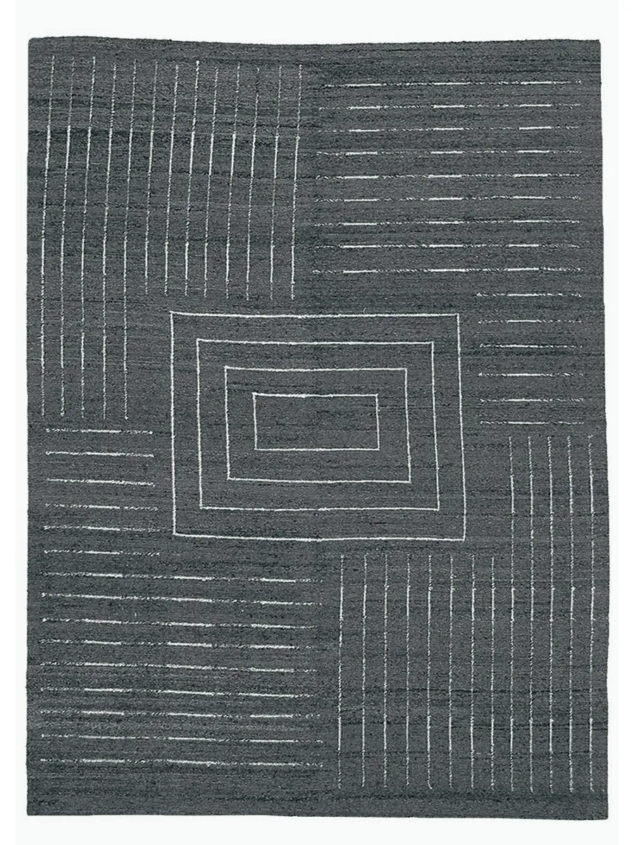 obrazek 1 Geometryczny szaroniebieski dywan wykonany z wełny - Sartori Rugs