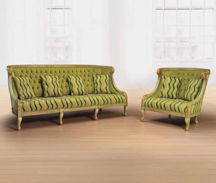 obrazek 1 Piękna zielona duża sofa do luksusowego salonu - Morello Gianpaolo