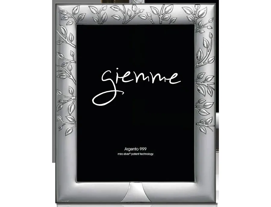 picture 1 Luxurious silver photo frame 18x24 cm decorated with a plant motif