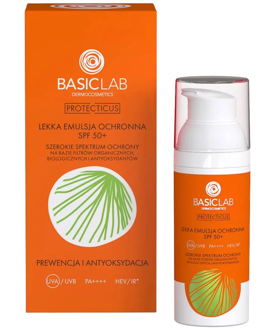 obrazek 1 BasicLab Protecticus Lekka emulsja ochronna SPF50+ 50 ml Basiclab Dermocosmetics