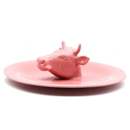 Picture Pink decorative plate made of ceramics