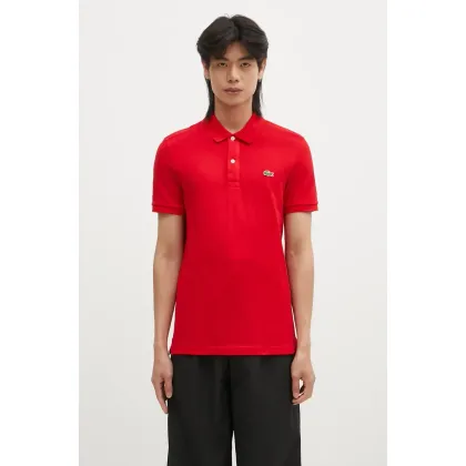 Zdjęcie Lacoste polo bawełniane kolor czerwony