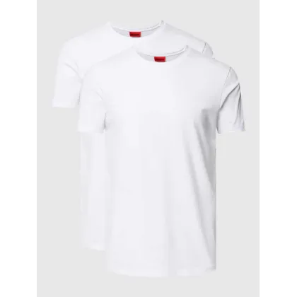 Zdjęcie T-shirt z nadrukiem z logo w zestawie 2 szt. model ‘HUGO-Round’