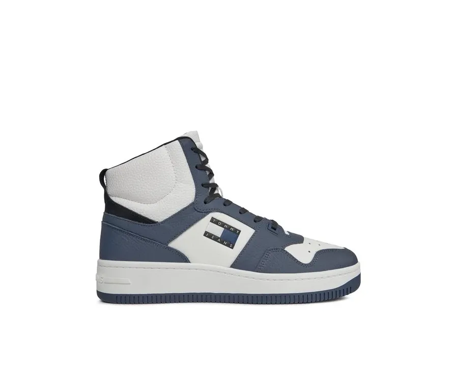 obrazek 1 Tommy Jeans Sneakersy Tjm Retro Basket Sneaker Mid EM0EM01401 Granatowy