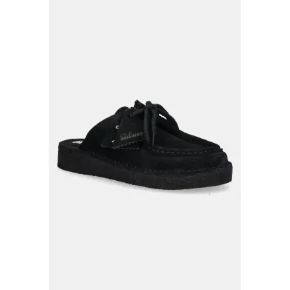 Zdjęcie Clarks Originals klapki zamszowe Desert Nomad damskie kolor czarny 26181109