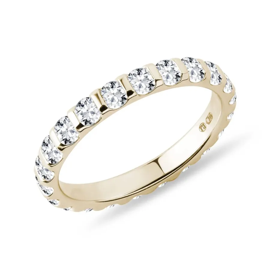 obrazek 1 Diamentowa obrączka Eternity w żółtym złocie KLENOTA