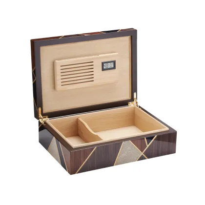 Picture A unique cedar humidor for cigars in brown colors