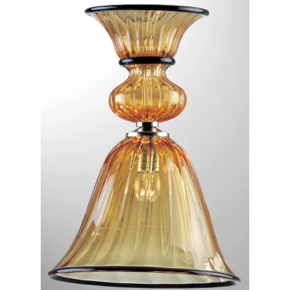 Zdjęcie Szykowna wisząca lampa w kształcie dzowna w kolorze złota ze szkła Murano