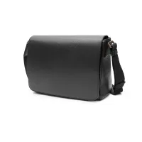 Picture Black leather messenger bag