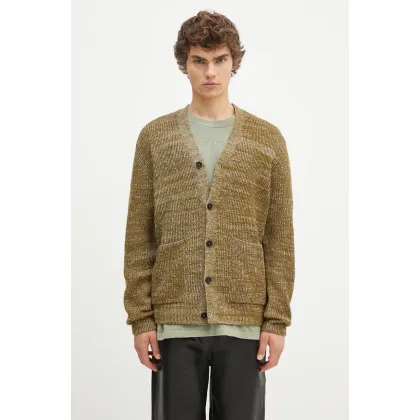 Zdjęcie Norse Projects kardigan wełniany Loki Wool Cotton Rib Cardigan kolor zielony N45.0618.8096
