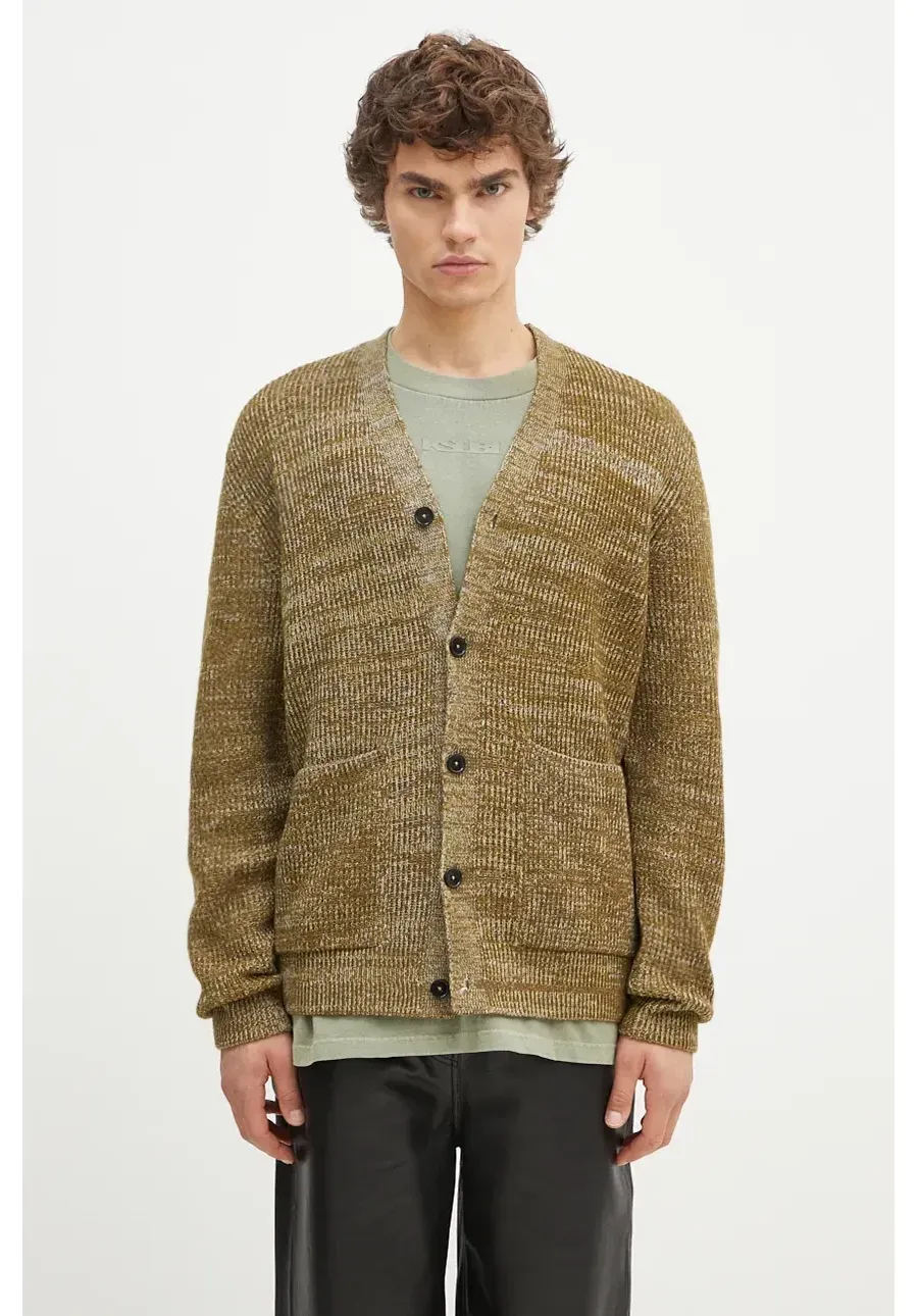 obrazek 1 Norse Projects kardigan wełniany Loki Wool Cotton Rib Cardigan kolor zielony N45.0618.8096