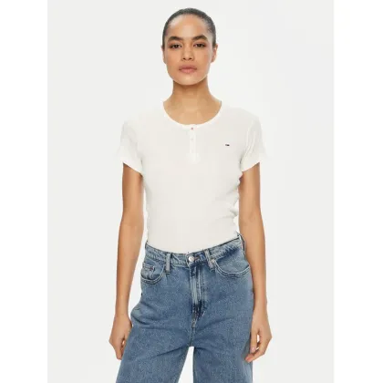 Zdjęcie Tommy Jeans T-Shirt DW0DW19502 Biały Slim Fit