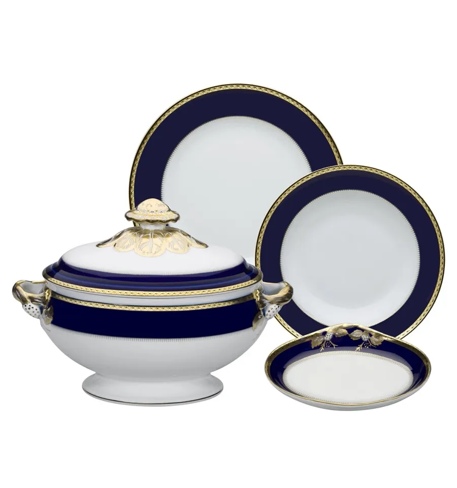 obrazek 1 Duży porcelanowy 56-elementowy zestaw obiadowy z wyjątkowej kolekcji Brest - Vista Alegre