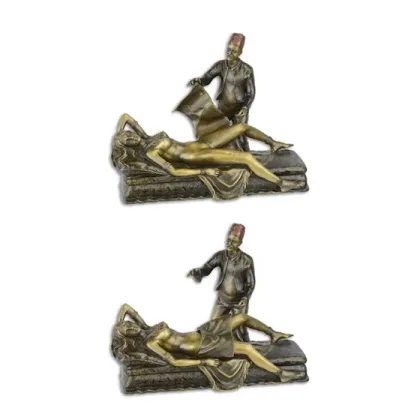 Zdjęcie Wyjątkowa rzeźba nagiej leżącej kobiety wykonana z brązu