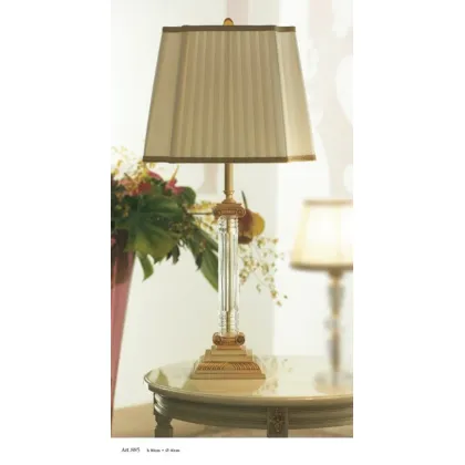 Picture Empire lamp with crystal tube and square ivory silk shade - Il Paralume Marina