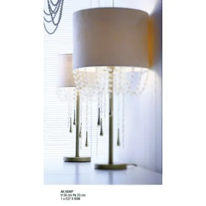 Zdjęcie Stylowa lampa stołowa z abażurem z kroplami Asfour i złota Murano – Il Paralume Marina