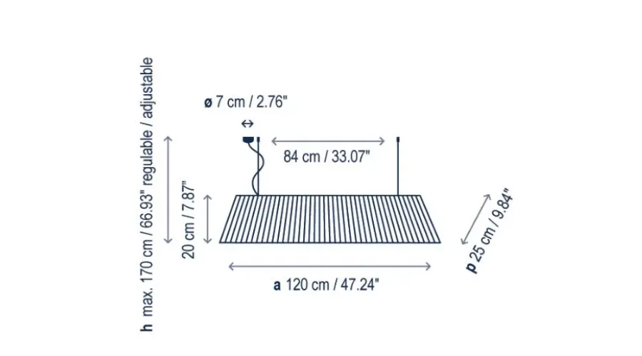 obrazek 2 Charakterystyczna lampa wisząca Mei - dł. 120 cm