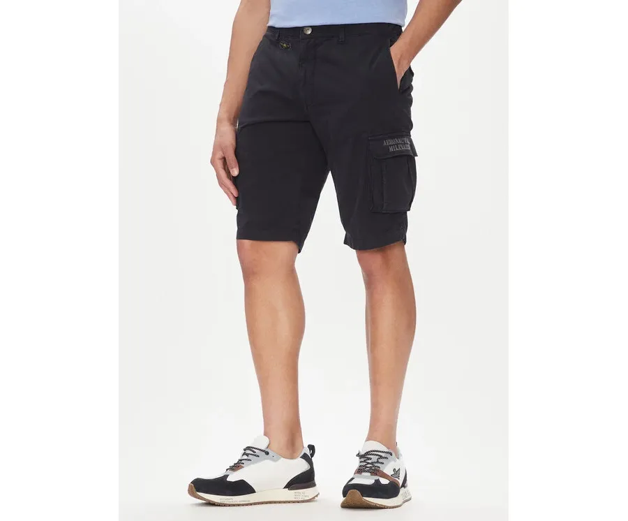 obrazek 1 Aeronautica Militare Szorty materiałowe 251BE066CT1122 Granatowy Regular Fit