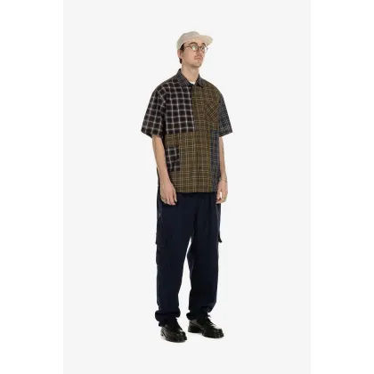 Zdjęcie Taikan koszula bawełniana Patchwork S/S Shirt męska kolor brązowy relaxed z kołnierzykiem klasycznym TW0001.OLVPLD-OLVPLD