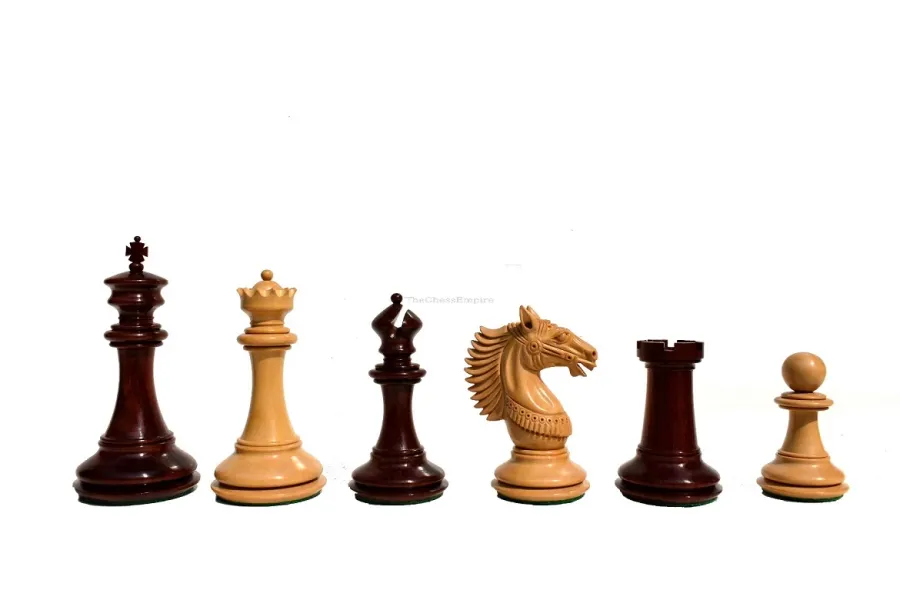 obrazek 2 Szachy z serii Rudra, wykonane z drewna bukszpanowego i padauk - The Chess Empire