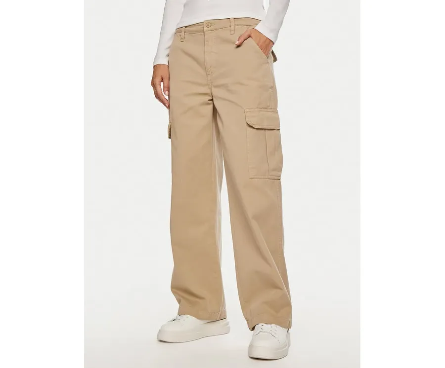 obrazek 1 Guess Jeans Spodnie cargo W4YB61 WGCV1 Beżowy Relaxed Fit