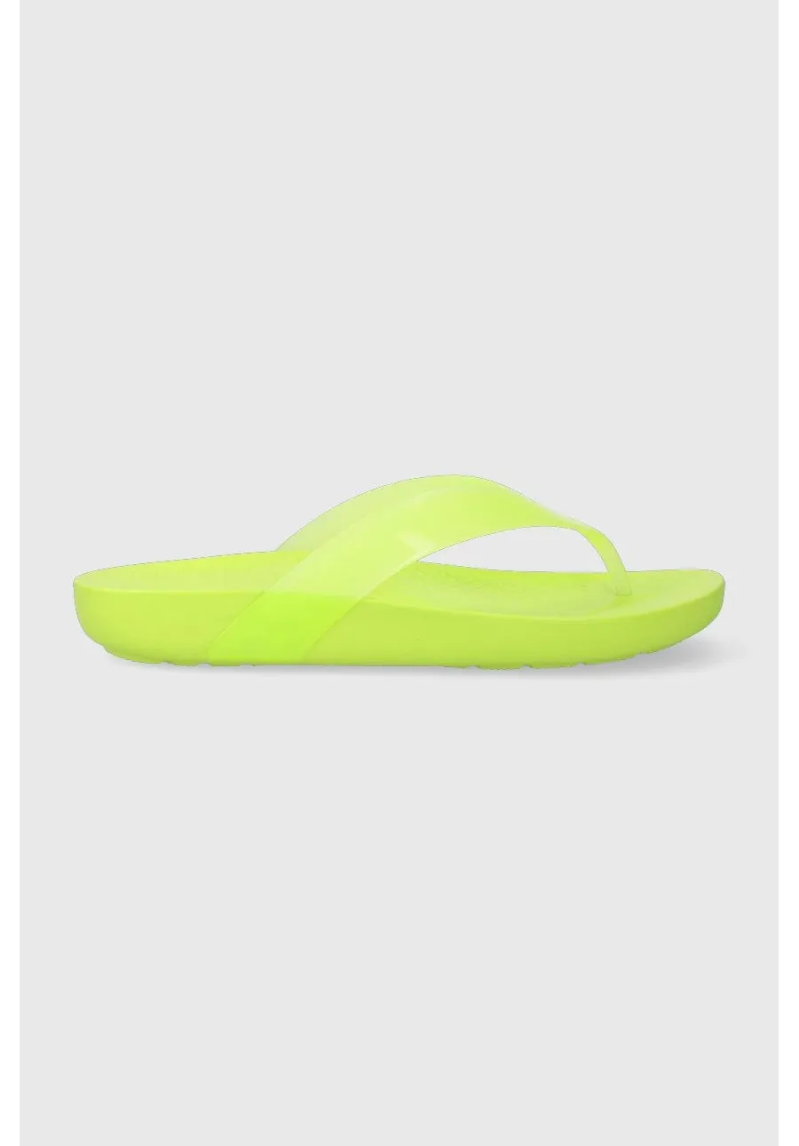 obrazek 1 Crocs japonki damskie kolor zielony na płaskim obcasie